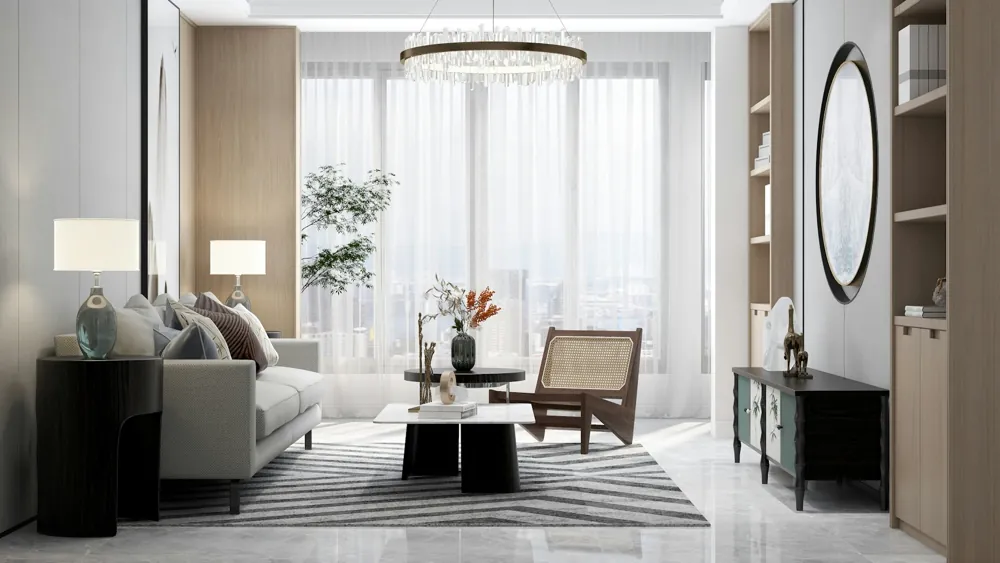 A bright contemporary apartment interior