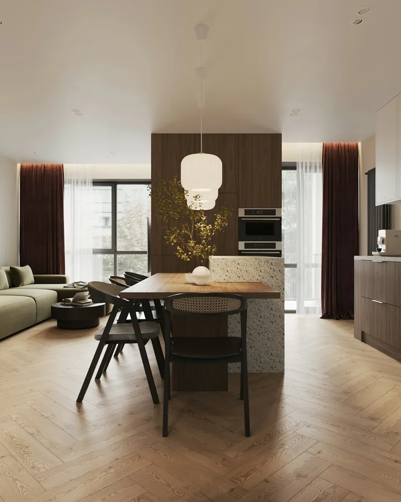 Warm timber finishes in a considered modern interior